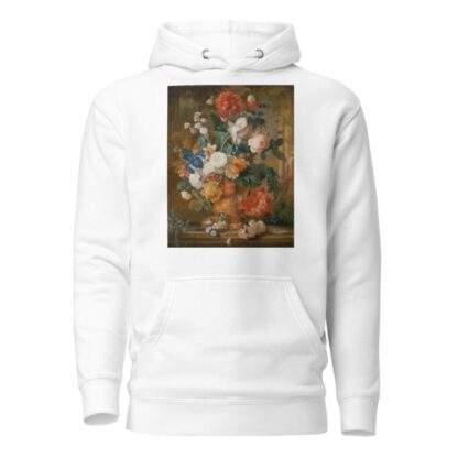 Peonies, Roses, Carnations, An Iris, Anemones, Auricula And Other Flowers In A Terracotta Vase by Mélanie de Comolera Hoodie