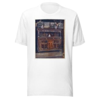 Carved and inlaid oak court cupboard. by Edwin Foley T-Shirt