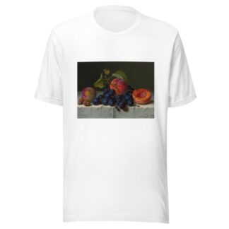 Still Life Of Peaches, Grapes, And Nuts On A Table by Emilie Preyer T-Shirt
