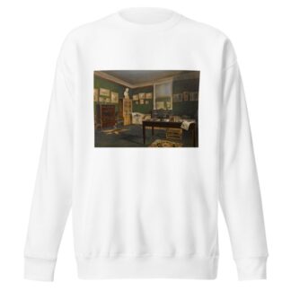 The interior of an artist’s studio by Jean-Jacques Champin Sweatshirt