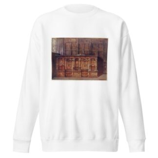 Inlaid muniment chest. Presented by Sir Hugh Offley, when Lord Mayor of London in 1556, to St. Mary Overie, now St. Saviour’s, Southwark Cathedral. by Edwin Foley Sweatshirt