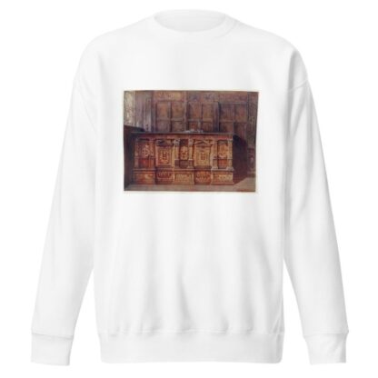 Inlaid muniment chest. Presented by Sir Hugh Offley, when Lord Mayor of London in 1556, to St. Mary Overie, now St. Saviour’s, Southwark Cathedral. by Edwin Foley Sweatshirt
