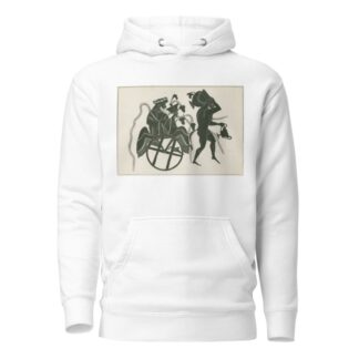 Bacchus seated in a winged chariot by Louis Petit Hoodie