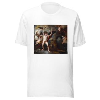 Omnia Vincit Amor, Or The Power of Love in The Three Elements by Benjamin West T-Shirt