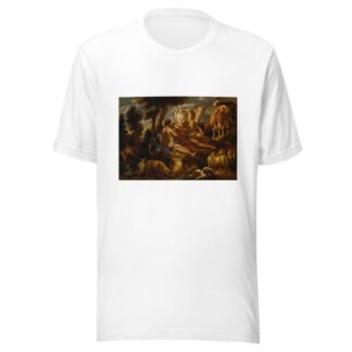 Mercury playing Argus to sleep with his flute, with Io transformed into a white heifer by Jacob Jordaens T-Shirt