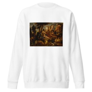 Mercury playing Argus to sleep with his flute, with Io transformed into a white heifer by Jacob Jordaens Sweatshirt