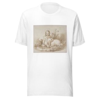 Seated John the Baptist with a Lamb in a Landscape by Tommaso Minardi T-Shirt