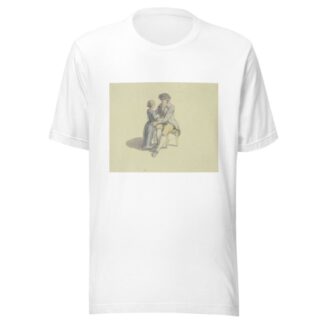 Ein Mann auf einem Stuhl sitzend in Unterhaltung mit einem Mädchen by Johann Ludwig Aberli T-Shirt