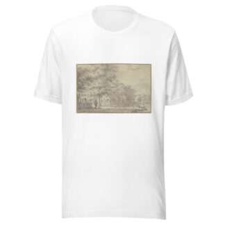 Hütten unter Bäumen, dabei eine Wasserhebemaschine by Jacob Cats T-Shirt
