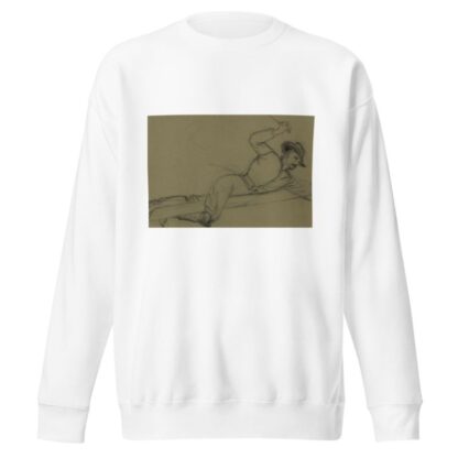 Officer climbing a flagpole, sword in hand by Alfred Rudolph Waud Sweatshirt