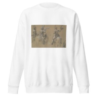 Studies of Mounted Soldiers by Circle of Jean Louis Ernest Meissonier Sweatshirt