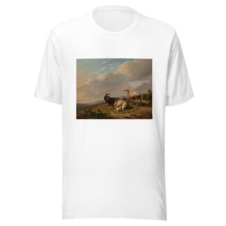 Sheep and Goats in a Landscape by Eugène Joseph Verboeckhoven T-Shirt