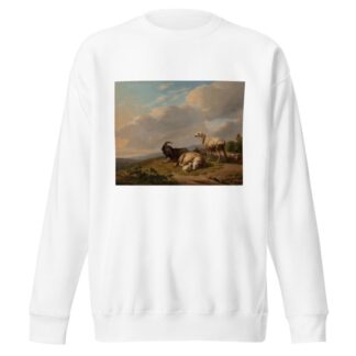 Sheep and Goats in a Landscape by Eugène Joseph Verboeckhoven Sweatshirt
