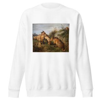 Two foxes fighting for their prey by Carl Friedrich Deiker Sweatshirt