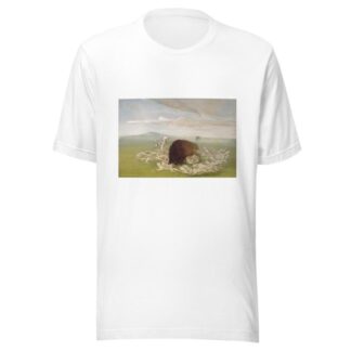 White Wolves Attacking a Buffalo Bull by George Catlin T-Shirt