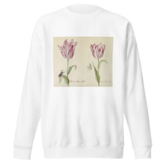 Twee tulpen met vliegend hert en vlinder Zussen de General Bol Conde de Holandt by Jacob Marrel Sweatshirt