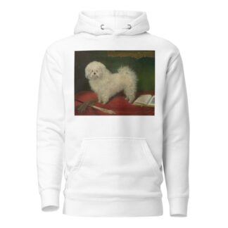 A Maltese on a Red Table Cloth by English School Hoodie