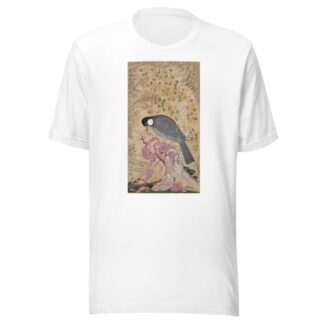 White-Eared Bulbul Perched on a Pink Rock by Mu’in Musavvir T-Shirt