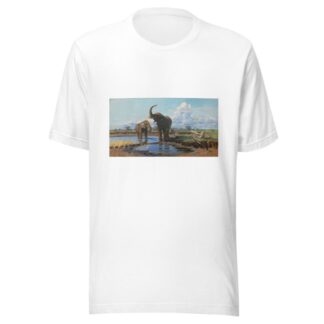 Elephants at a waterhole by Wilhelm Kuhnert T-Shirt