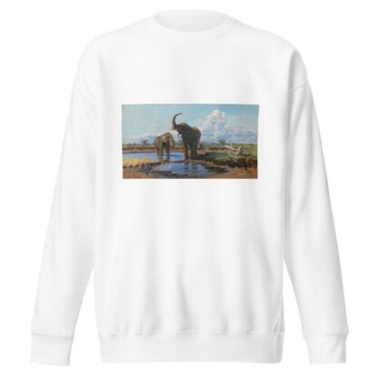 Elephants at a waterhole by Wilhelm Kuhnert Sweatshirt