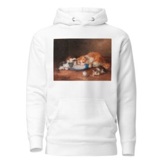 Mother Cat with Three Kittens by Arthur-Alfred Brunel de Neuville Hoodie