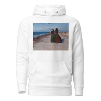 To fiskerkoner ved stranden i blæsevejr, Nordjylland by Knud Larsen Bergslien Hoodie
