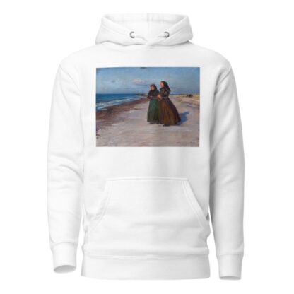 To fiskerkoner ved stranden i blæsevejr, Nordjylland by Knud Larsen Bergslien Hoodie
