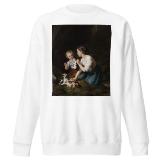 Kinder mit Kätzchen by Fritz Zuber-Bühler Sweatshirt