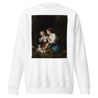 Kinder mit Kätzchen by Fritz Zuber-Bühler Sweatshirt