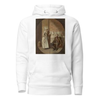 A girl buying a ballad, in a feigned oval by Henry Walton Hoodie