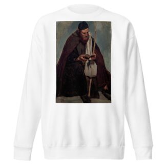 Moine italien assis, lisant by Jean-Baptiste-Camille Corot Sweatshirt