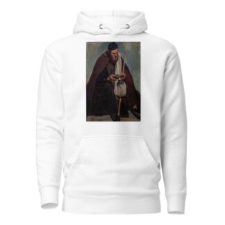 Moine italien assis, lisant by Jean-Baptiste-Camille Corot Hoodie