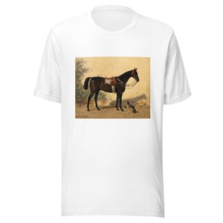 A Black Horse with a Dog by Emil Volkers T-Shirt