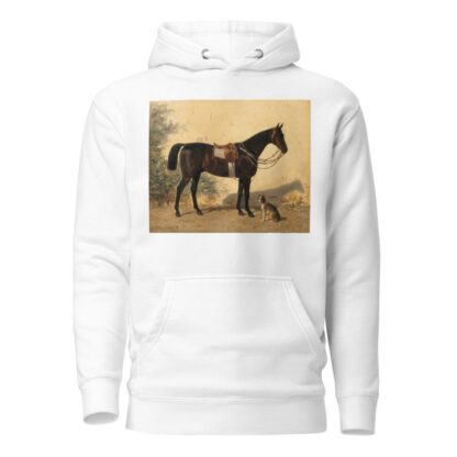 A Black Horse with a Dog by Emil Volkers Hoodie