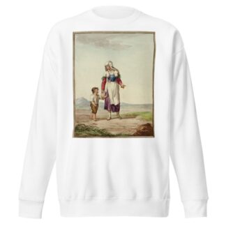 Woman in Native Costume with Boy on Road by After Bartolomeo Pinelli Sweatshirt
