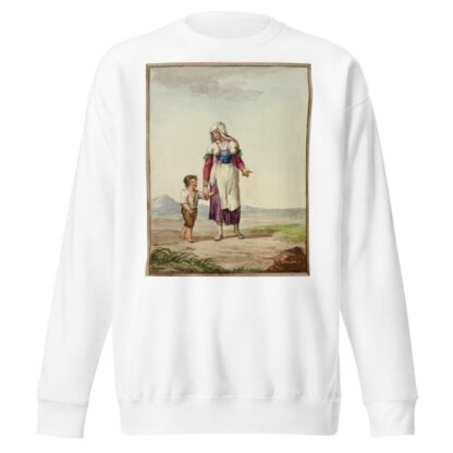 Woman in Native Costume with Boy on Road by After Bartolomeo Pinelli Sweatshirt