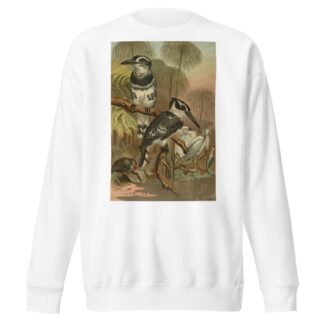 Black and White Kingfisher. by John George Wood Sweatshirt