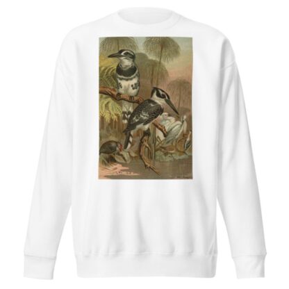 Black and White Kingfisher. by John George Wood Sweatshirt