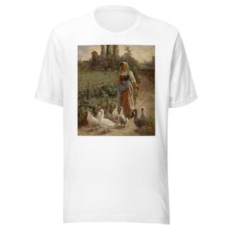 The Goose Girl, Picardy, France by Margaret A. Rudisill T-Shirt