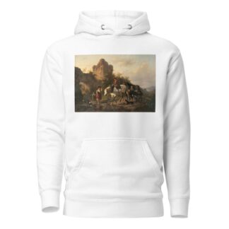 A driver with his family fording a stream by Wouterus Verschuur Hoodie