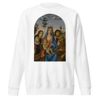 Madonna and Child with Saints Clare, John the Evangelist, John the Baptist, and Francis by Michelangelo di Pietro Membrini Sweatshirt