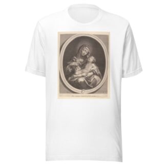 The Virgin seated with the infant Christ sleeping in her lap, in an oval frame, after Reni by Francois de Poilly T-Shirt