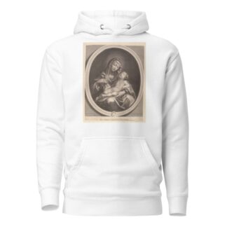 The Virgin seated with the infant Christ sleeping in her lap, in an oval frame, after Reni by Francois de Poilly Hoodie