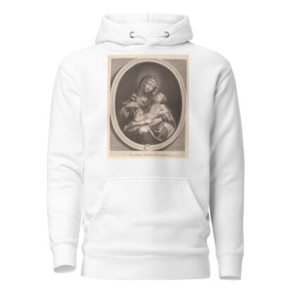 The Virgin seated with the infant Christ sleeping in her lap, in an oval frame, after Reni by Francois de Poilly Hoodie