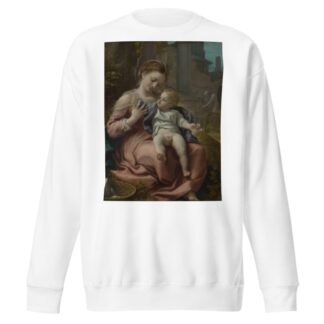 Mary with basket by Correggio Sweatshirt