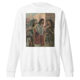 Christ and the blind man by Harris, Jones & Co Sweatshirt