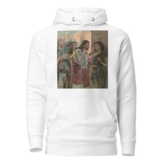 Christ and the blind man by Harris, Jones & Co Hoodie