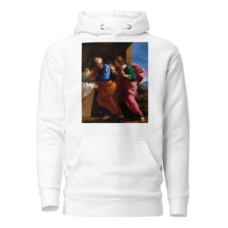 St. John and St. Peter at Christ’s Tomb by Giovanni Francesco Romanelli Hoodie