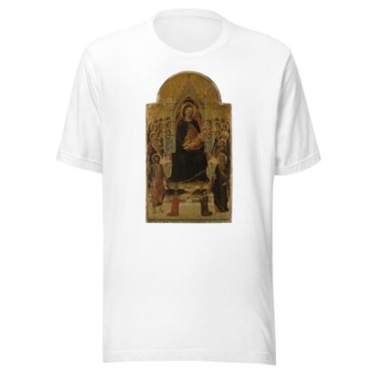Madonna and Child Enthroned with Angels, Saints and Donors by Jacopo del Casentino T-Shirt