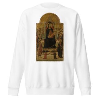 Madonna and Child Enthroned with Angels, Saints and Donors by Jacopo del Casentino Sweatshirt